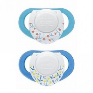 Chicco Succhicco Silicone Light Blue 4 мес. + 2 шт.