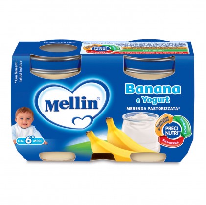 Йогурт Mellin Snack с бананом 2x120г