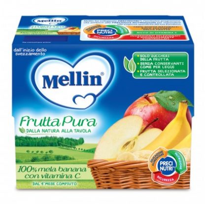 Mellin Pure Fruit Apple Банан 4x100г