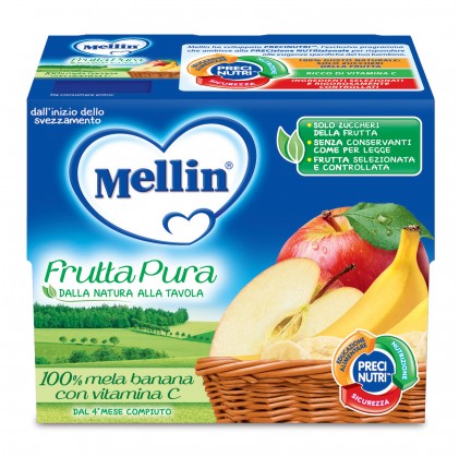 Mellin Pure Fruit Apple Банан 4x100г