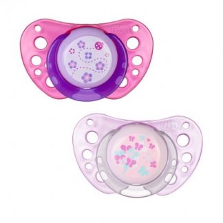 Chicco Succhicco Air Silicone Pink 4 мес. + 2 шт.