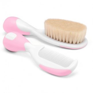 Chicco Natural Pink Brush + Comb 0 мес. +