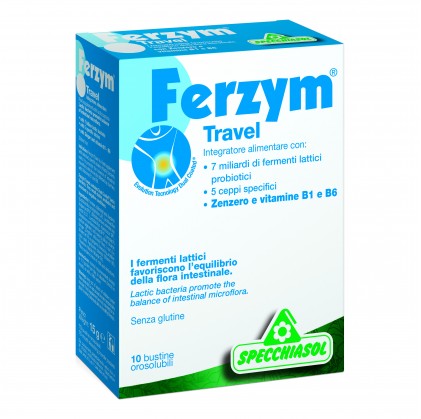 Ferzym Travel с имбирем 10 пакетиков, растворимых во рту