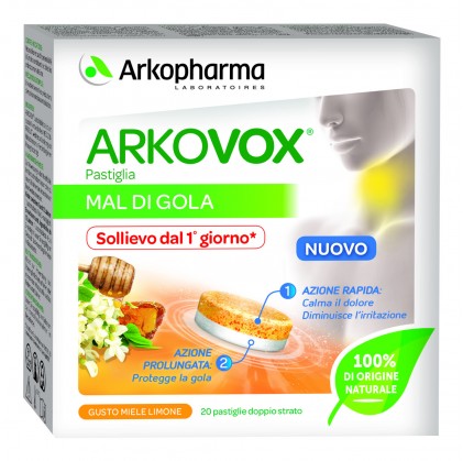 ARKOVOX 20 двухслойные таблетки с медом и лимоном