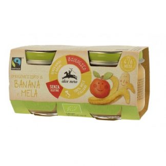 BABY FOOD BIO Гомогенизированные бананы и яблоки 2 X 80 г