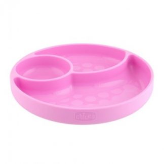 Тарелка Chicco с присоской Silicone Girl 12 мес. +