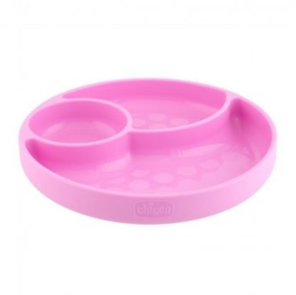Тарелка Chicco с присоской Silicone Girl 12 мес. +
