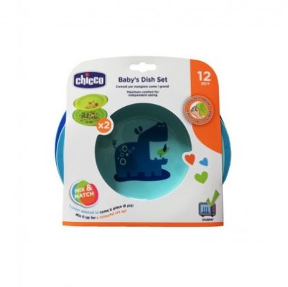 Chicco Blue Green Plates Set 12 мес. +