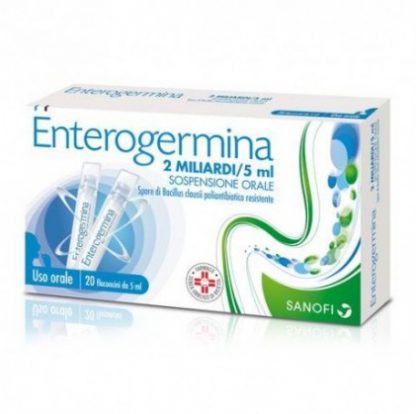 Пероральная суспензия Enterogermina, 10 флаконов, 2 миллиарда / 5 мл