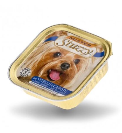 AGRAS MISTER STUZZY CANE CON VITELLO E CAROTE DA 150 GR IN VASCHETTA