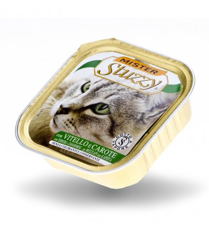 AGRAS MISTER STUZZY GATTO CON VITELLO E CAROTE DA 100 GR IN VASCHETTA