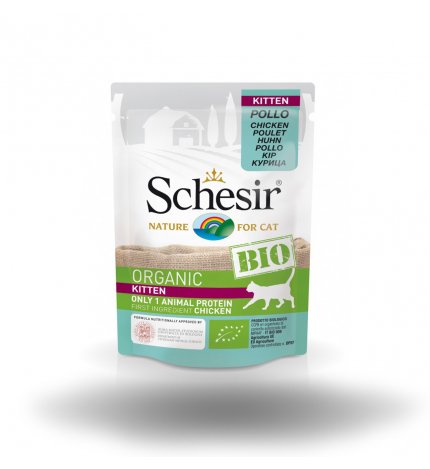 AGRAS SCHESIR BIO GATTO KITTEN CON POLLO DA 85 GR IN BUSTA