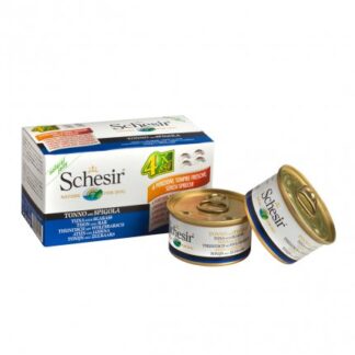 AGRAS SCHESIR CANE MULTIPACK TONNO E SPIGOLA 4 LATTINE DA 85 GR