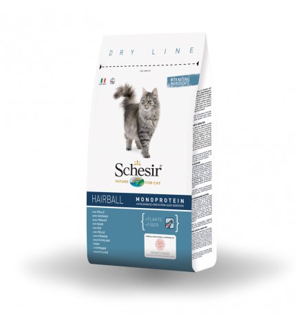 AGRAS SCHESIR GATTO ADULT HAIRBALL CON POLLO DA 1,5 KG