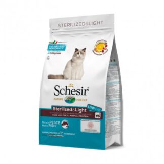 AGRAS SCHESIR GATTO ADULT STERILIZED & LIGHT LOW FAT CON PESCE DA 1,5 KG