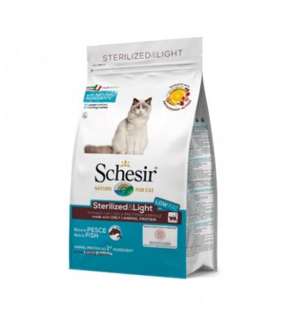 AGRAS SCHESIR GATTO ADULT STERILIZED & LIGHT LOW FAT CON PESCE DA 1,5 KG