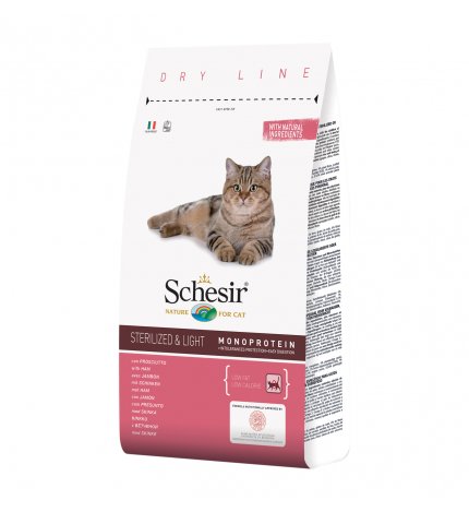 AGRAS SCHESIR GATTO ADULT STERILIZED & LIGHT LOW FAT CON PROSCIUTTO DA 10 KG