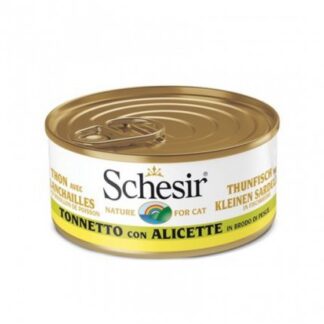 AGRAS SCHESIR GATTO AL TONNETTO CON ALICETTE IN BRODO NATURALE DI PESCE DA 70 GR IN LATTINA