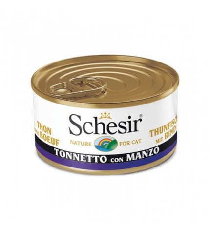 AGRAS SCHESIR GATTO AL TONNETTO CON FILETTI DI MANZO IN GELATINA DA 85 GR IN LATTINA