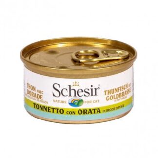 AGRAS SCHESIR GATTO AL TONNETTO CON ORATA IN BRODO NATURALE DI PESCE DA 70 GR IN LATTINA