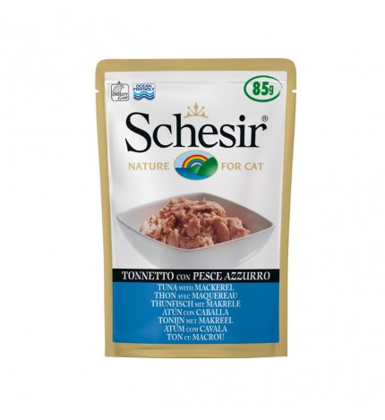 AGRAS SCHESIR GATTO AL TONNETTO CON PESCE AZZURRO DA 85 GR IN BUSTA