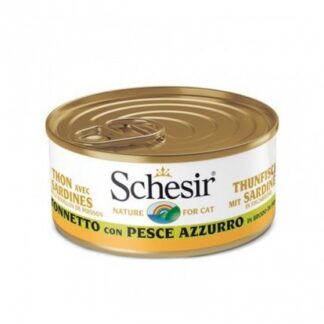 AGRAS SCHESIR GATTO AL TONNETTO CON PESCE AZZURRO IN BRODO NATURALE DI PESCE DA 70 GR IN LATTINA