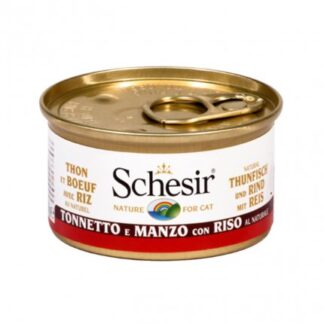 AGRAS SCHESIR GATTO AL TONNETTO E FILETTI DI MANZO CON RISO DA 85 GR IN LATTINA