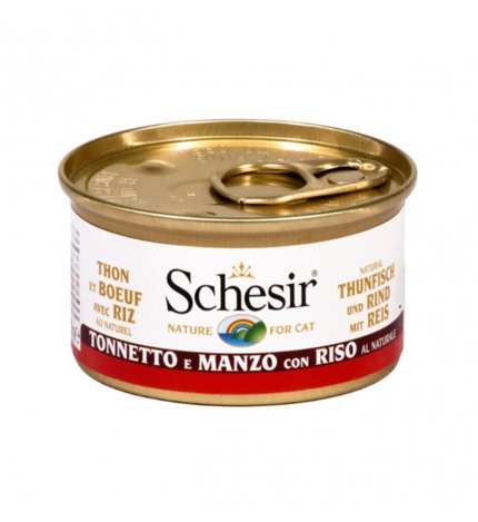 AGRAS SCHESIR GATTO AL TONNETTO E FILETTI DI MANZO CON RISO DA 85 GR IN LATTINA