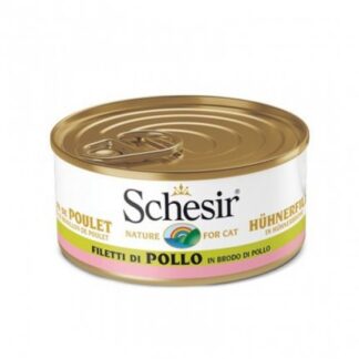 AGRAS SCHESIR GATTO FILETTI DI POLLO IN BRODO NATURALE DI POLLO DA 70 GR IN LATTINA