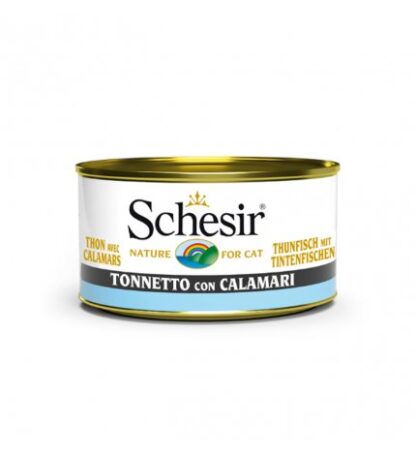 AGRAS SCHESIR GATTO TONNETTO CON CALAMARI DA 85 GR IN LATTINA