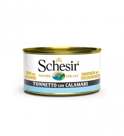 AGRAS SCHESIR GATTO TONNETTO CON CALAMARI DA 85 GR IN LATTINA