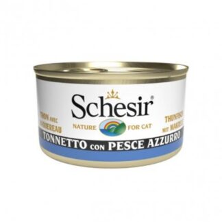 AGRAS SCHESIR GATTO TONNETTO CON PESCE AZZURRO DA 85 GR IN LATTINA