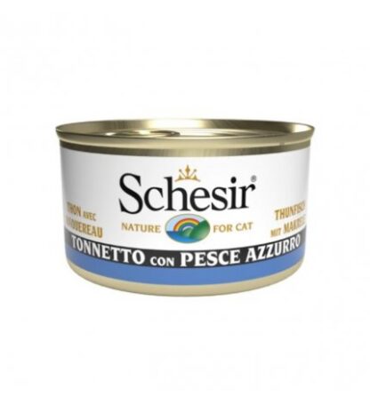 AGRAS SCHESIR GATTO TONNETTO CON PESCE AZZURRO DA 85 GR IN LATTINA