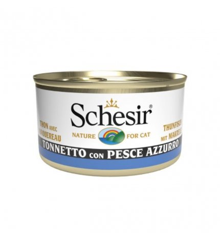 AGRAS SCHESIR GATTO TONNETTO CON PESCE AZZURRO DA 85 GR IN LATTINA