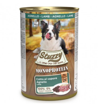 Agras stuzzy cane adult monoprotein grain & gluten free con agnello da 400 gr in lattina