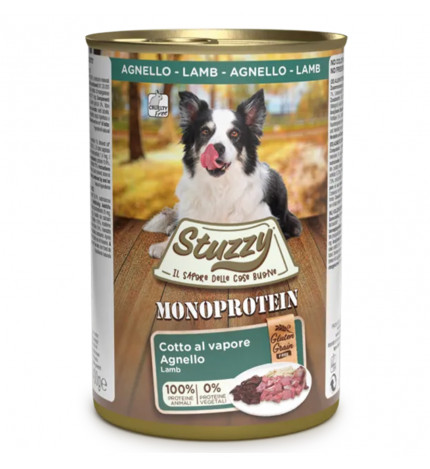 Agras stuzzy cane adult monoprotein grain & gluten free con agnello da 400 gr in lattina
