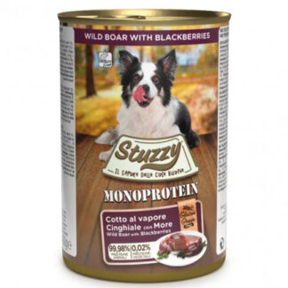 Agras stuzzy cane adult monoprotein grain & gluten free con cinghiale con more da 400 gr in lattina