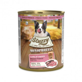 Agras stuzzy cane adult monoprotein grain & gluten free con maiale fresco da 800 gr in lattina
