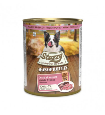 Agras stuzzy cane adult monoprotein grain & gluten free con maiale fresco da 800 gr in lattina