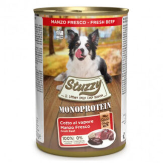 Agras stuzzy cane adult monoprotein grain & gluten free con manzo da 400 gr in lattina