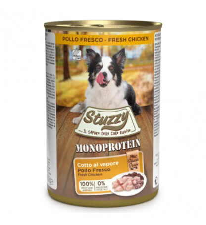 Agras stuzzy cane adult monoprotein grain & gluten free con pollo da 400 gr in lattina