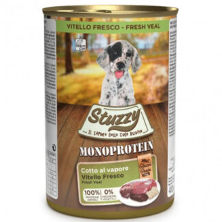 Agras stuzzy cane puppy monoprotein grain & gluten free con vitello fresco da 400 gr in lattina