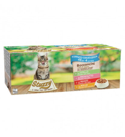 Agras stuzzy gatto adult megapack 48x85 gr in salsa con pollo, manzo, prosciutto e vitello in busta