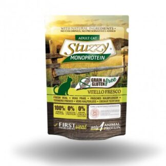 AGRAS STUZZY GATTO ADULT MONOPROTEIN GRAIN & GLUTEN FREE CON VITELLO FRESCO DA 85 GR IN BUSTA