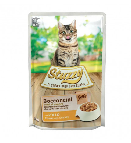 Agras Stuzzy gatto bocconcini in gelatina con pollo da 85 gr in busta
