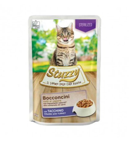 Agras stuzzy gatto sterilised con tacchino da 85 gr in busta