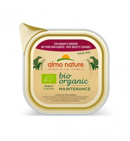 ALMO NATURE CANE DAILYMENU BIO CON MANZO E VERDURE DA 100 GR IN VASCHETTA