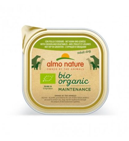 ALMO NATURE CANE DAILYMENU BIO CON POLLO E VERDURE DA 300 GR IN VASCHETTA