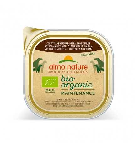 ALMO NATURE CANE DAILYMENU BIO CON VITELLO E VERDURE DA 300 GR IN VASCHETTA