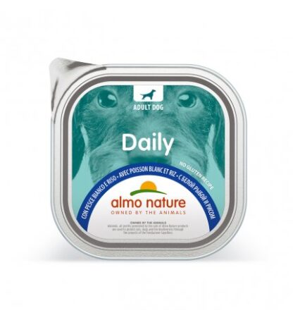 ALMO NATURE CANE DAILYMENU CON PESCE BIANCO E RISO DA 300 GR IN VASCHETTA